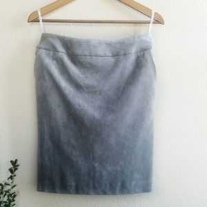 +Calvin Klein •Faux Suede Gray straight Skirt NWOT